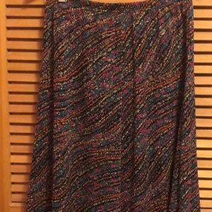 Multi colored midi skirt with diagonal pattern